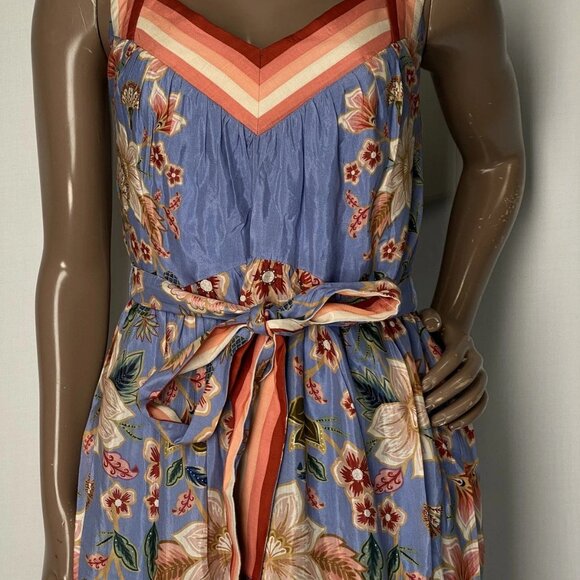 Farm Rio Women’s Superbloom Tapestry V-Neck Maxi Dress – Blue/Multi Floral – XXS - Picture 9 of 10